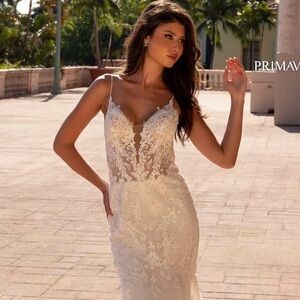 Primavera Couture Ivory Floral Gown
